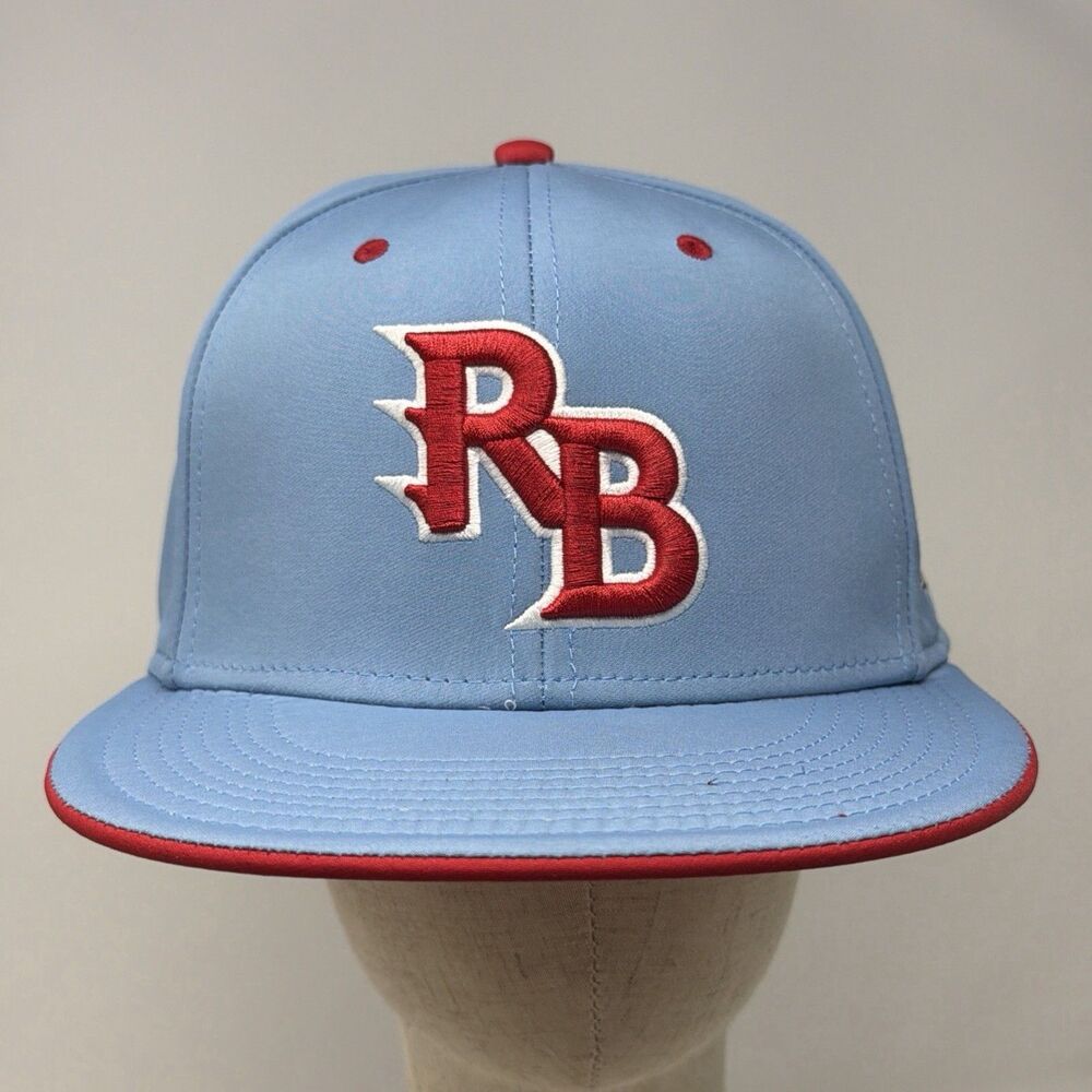 The Game Pro Reading Phillies R-Phils Light Blue Fitted Hat XL MiLB Baseball Cap